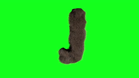 Furry-Hairy-3d-letter-j-on-green-screen